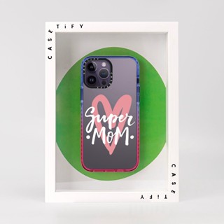 Casetify เคสพลาสติก PC แข็ง ลาย Super Mom Love ของแท้ สําหรับ iPhone 11 12 13 14 Plus Pro Max