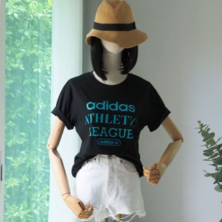 Adidas เสื้อยืดแบรนด์Adidas ใส่ได้ทั้งชาย-หญิง Unisexทรงโอเวอร์ไซส์ไม่พอดีตัว ของแท้