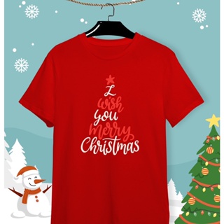 เสื้อยืดลายปีใหม่ เสื้อคริสมาสต์ Happy New Year &amp; Merry Christmas ลายน่ารักๆ ผ้า Cotton ใส่สบาย สีสันสดใส