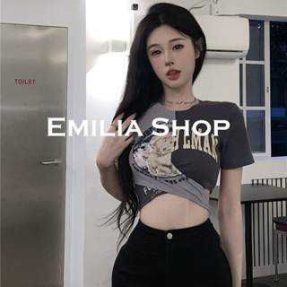 EMILIA SHOP  เสื้อ เสื้อครอป เสื้อผ้าแฟชั่นผู้หญิง เสื้อแขนยาวไหมพรม 2022 ใหม่  สบาย Trendy ทันสมัย Stylish S031097 36Z230909