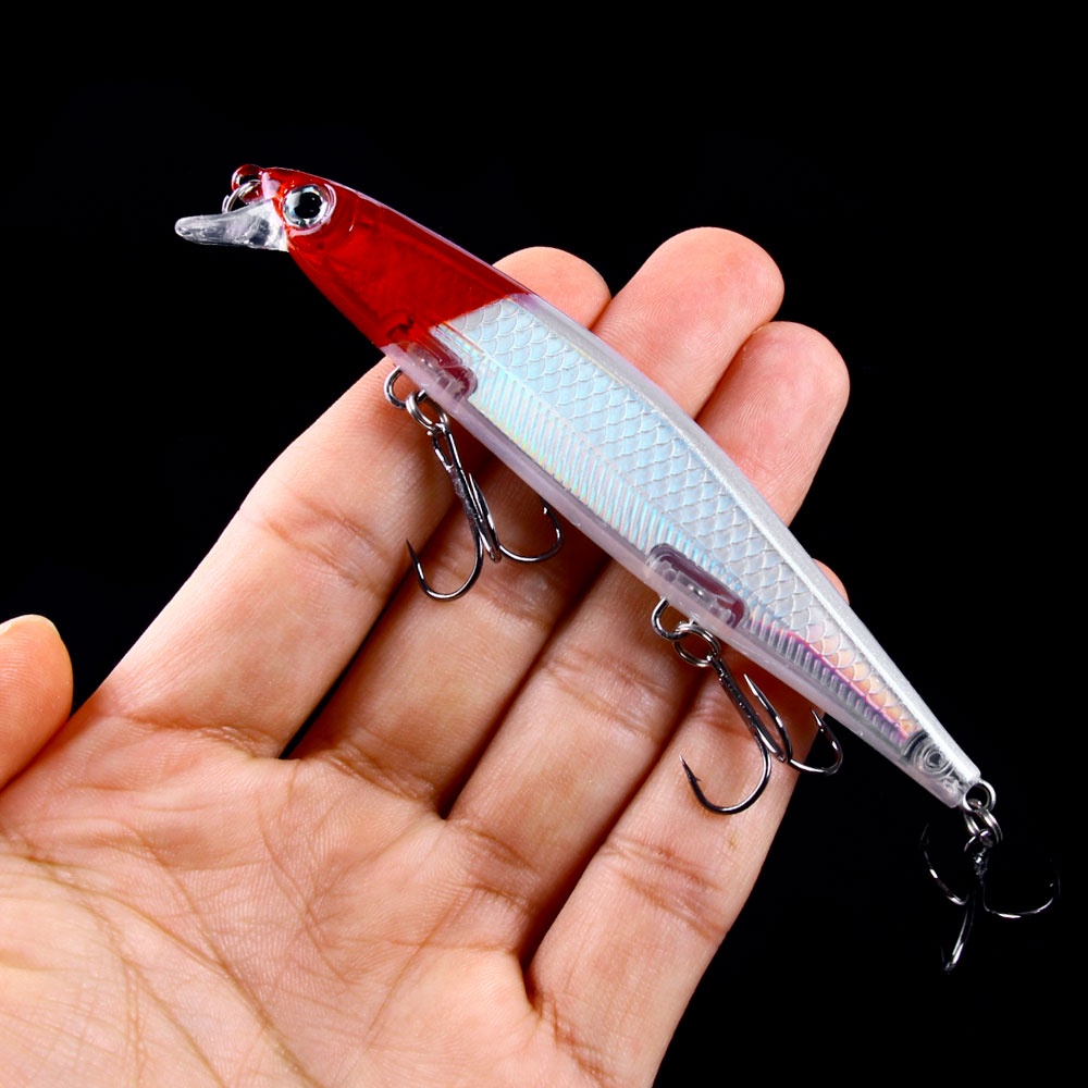 HENGJIA 1 pcs 11 ซม./13.2g ระงับ Minnow Fishing Lure Hard เหยื่อประดิษฐ์ 16 สี 3d ตา Sinking Lures สูงตะขอเหล็กคาร์บอนดําน้ําลึก 0.5-2M อุปกรณ์ตกปลา