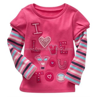 TLG-1009 เสื้อแขนยาวเด็กผู้หญิง sweater ลายหัวใจ