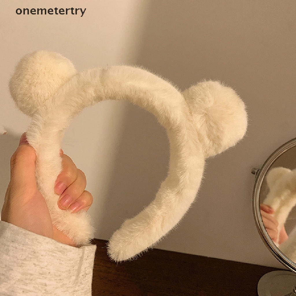 Onem ที่คาดผมหูกระต่าย ตุ๊กตาหมีน่ารัก ฤดูใบไม้ร่วง ฤดูหนาว ที่คาดผม การ์ตูนเด็กผู้หญิง เด็ก ที่คาดผม ผ้าโพกศีรษะ เครื่องประดับผม n