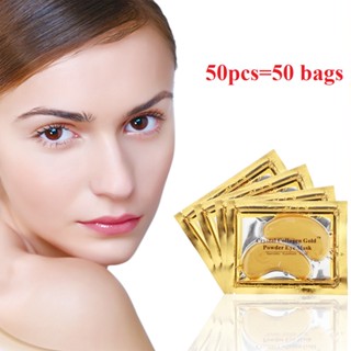 50pcs Crystal Collagen Gold Powder Eye Mask Anti-Aging Dark Circles Acne Beauty Patches For Eye Skin Care Natural Ingr00