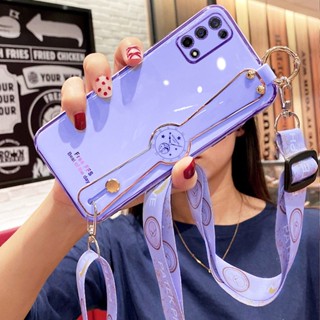 เคสโทรศัพท์มือถือชุบไฟฟ้า พร้อมสายคล้องมือ หรูหรา สําหรับ OPPO Reno 6 5G A16 Reno 5 Reno4 Reno5F Reno4F Reno2 OPPO Reno2F Reno 6PRO