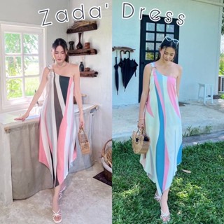 Zada’ Dress เดรสไหล่เดียว แต่งห่วงไม้เพิ่มความเกร๋ ชายกระโปรงทรงสามเหลี่ยม