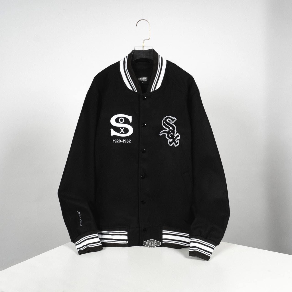 [AUTHENTIC] VARSITY MARTINY X MLB CHICAGO Baseball Jacket สีดํา 2022