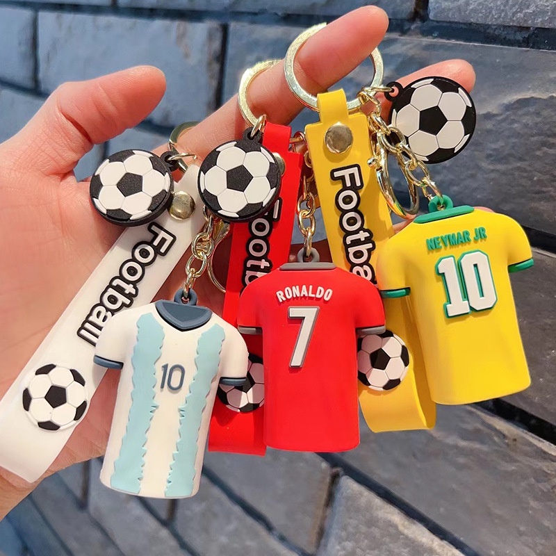 ฟุตบอล World Cup Celebrity Jersey พวงกุญแจ Mbappe Messi Neymar C Rock Jersey จี ้