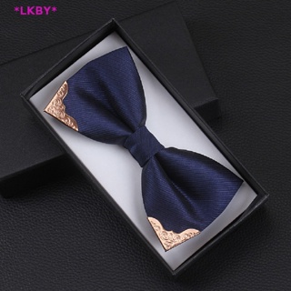 Luckybabys&gt; Mens Bow Tie Metal Head Solid Noble Classic Polyester Butterfly Bowtie Cravat Bowties Female Male Neckwear Party Supplies new