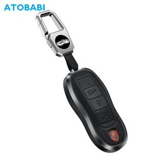 Aluminum Alloy With Leather Car Key Case Remote Protector Frame Cover For Porsche Cayenne 911 996 Panamera Macan Boxster