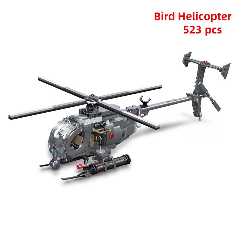 LEGO Air Force รถทหาร Bird เฮลิคอปเตอร์ Fighter WW2เครื่องบินกองทัพสงครามเครื่องบิน Jet ชุดบล็อกตัวต