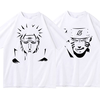 Naruto พิมพ์เสื้อยืด Naruto Payne พิมพ์เสื้อยืดคอกลมสีขาว Harajuku Anime Print Top