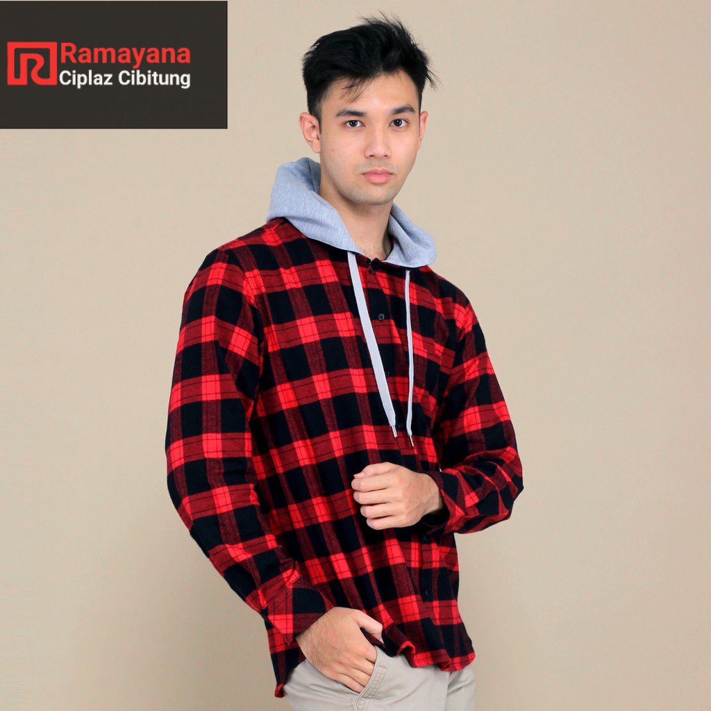 MERAH Benhill Red Check Flannel Hoodie 27375-76-1148