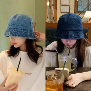 [พร้อมส่ง] หมวกบัคเก็ต (bucket) สำหรับผู้ใหญ่ รอบหัว: 56-58 cm. หมวกบักเก็ตยีนส์ฟอก สไตล์วินเทจ ทรงมินิมอล หมวกแฟชั่น