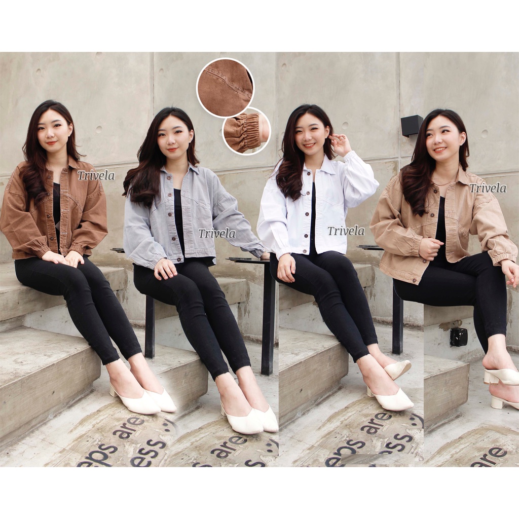 เสื้อแจ็คเก็ตยีนส์ผู้หญิง OVERSIZED / COLOR JEANS JACKET / JUMBO JEANS JACKET / VINTAGE JEANS JACKET