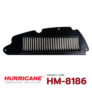 กรองอากาศสแตนเลส &amp; ผ้าแดง HURRICANE  Honda Forza 350  HM-8186