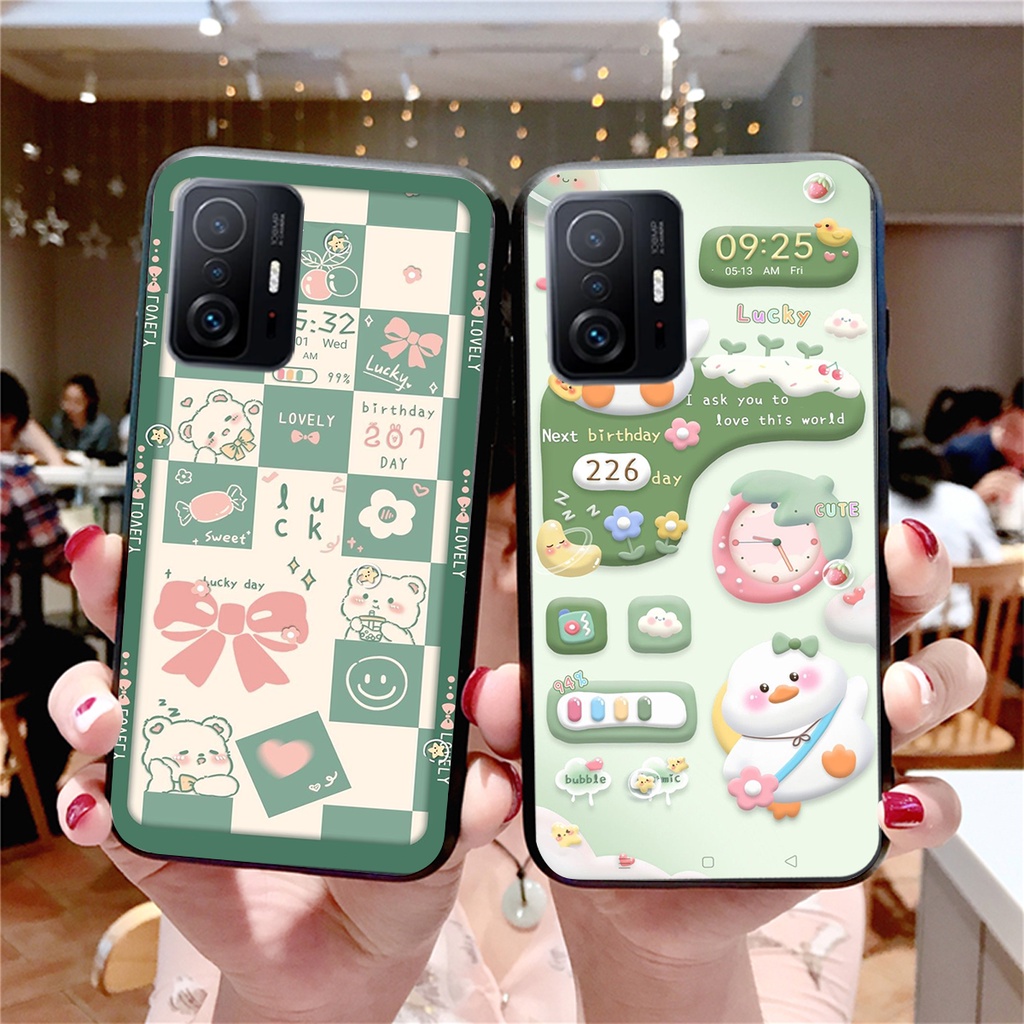 Xiaomi Xiaomi 11T 5G - เคส Xiaomi 11T Pro 5G (Mi 11T 5G - เคส Mi 11T Pro 5G) พร้อมหมีสีแดงน้ําเงิน ป
