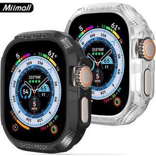 Miimall เคสนาฬิกาข้อมือ TPU กันกระแทก เกรดทหาร ทนทาน สําหรับ Apple Watch Ultra 49 มม. iWatch Ultra 49 มม.