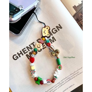 🎄phone charm🎄ธีม Christmas 🎅🏻รุ่นลูกปัดคละแบบ &amp; หมีน้ำตาล