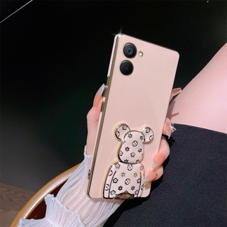 สําหรับ OPPO A78 5G A17 A17K Realme C33 C35 C30 C30s เคสโทรศัพท์มือถือ ซิลิโคนนุ่ม พร้อมตัวยึดดึง หรูหรา