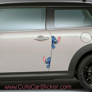 สติ๊กเกอร์ ติดรถ Stitch สติทช์ สติช แอบข้างประตู (1คู่) car decal sticker