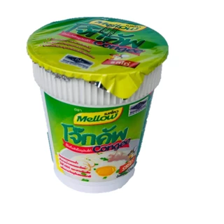 โจ๊กคัพ รสไก่ โจ๊กฮาลาล ตราเมลโลว แบบซองใหญ่ - ถ้วยใหญ่ ฮาลาล จำนวน 12 ห่อ (1 โหล)