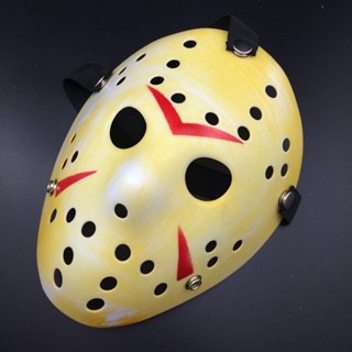 หน้ากาก Mask Friday The 13th วันศุกร์ที่ 13 Jason Voorhees เจสัน วอร์ฮีส์ สีน้ำตาลอ่อนลายแดง สุดโหด สยองขวัญ Horror