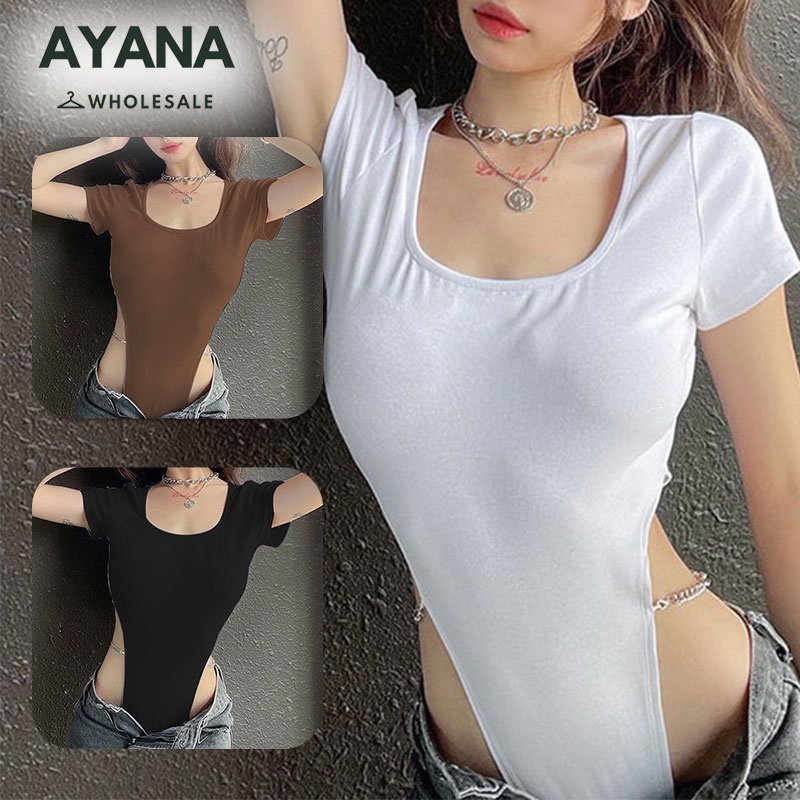 ร้านไทย ชุดบอดี้สูท เสื้อสายฝอ เสื้อบอดี้สูทคอกลม ผู้หญิงเซ็กซี่ ชุดบอดี้สูทสายฝอ เสื้อสายฝอ
