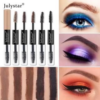 Julystar 1PC Double Head Liquid Eyebrow with Brush Waterproof Eye Brow Enhancer Tint Semi-Lasting Natural Beauty Makeup Women Comestic 5 Colors