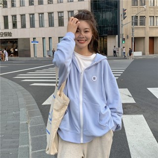 Suxi เสื้อกันหนาวแขนยาว มีฮู้ด ทรงหลวม สีพื้น แบบเรียบง่าย สไตล์สปอร์ต สําหรับผู้หญิง
