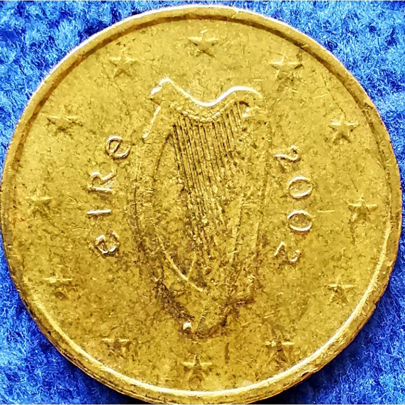 เหรียญยูโร​ ไอ​แลนด์​ Ireland, 10 Euro​Cent, ใช้แล้ว, #​2455