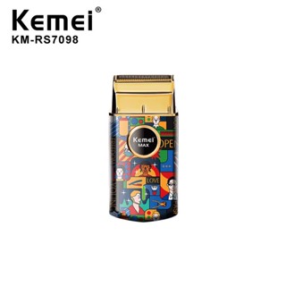 Kemei Km-Rs7098 USB ชาร์จเครื่องโกนหนวดไฟฟ้าขนาดเล็กแบบพกพาหัวโกนหนวดชุดที่กันจอน