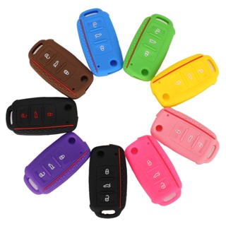 jingyuqin 50pcs 3 Buttons Remote Car Key Cover Case Silicone Protect Shell For  VW Bora POLO GOLF Passat