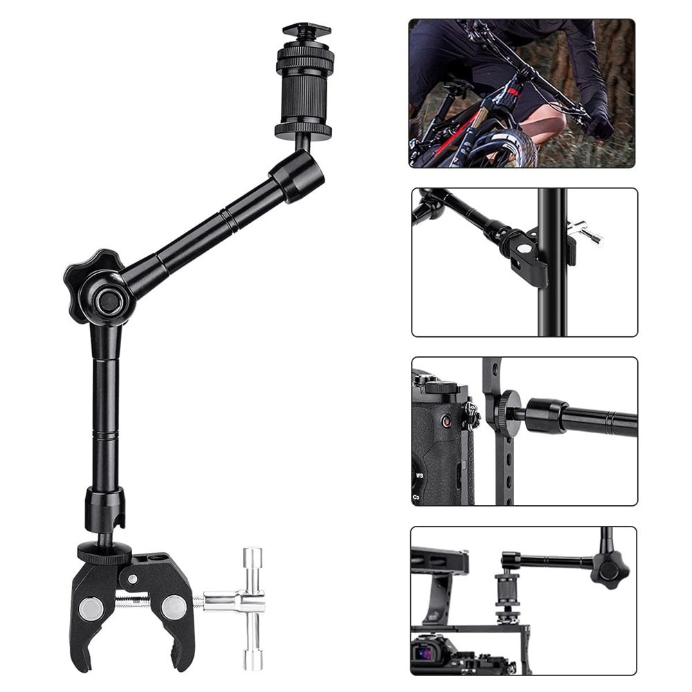 11 โลหะ Magic Arm Super Clip Crab Clamp Articulated Holding Arms สําหรับอุปกรณ์เสริมกล้อง