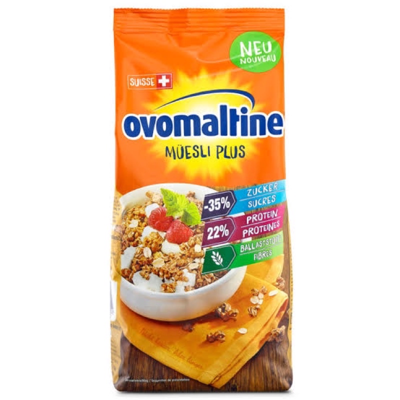 Ovomaltine Muesli Plus 420g โอโวมอลติน มูสลี่ พลัส Exp.13/06/23