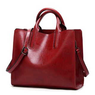 Vintage Genuine Leather Bags Women Messenger Bags High Quality Oil Wax Female Leather Handbags Ladies Shoulder Bag 2019