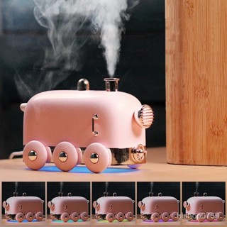 เครื่องฟอกอากาศ อโรม่ารถไฟ Humidifier LED 7สี USB โคมไฟอโรมา แบบพกพา รถไฟขนาดเล็ก300ml พร้อมส่ง