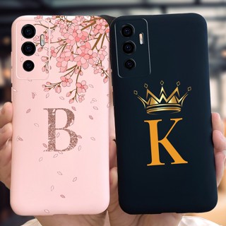 เคสโทรศัพท์มือถือแบบนิ่ม กันกระแทก ลายตัวอักษร A Z หรูหรา สําหรับ Vivo V23e 5G V2126 V23e Y75 4G S10E V23e V 23e