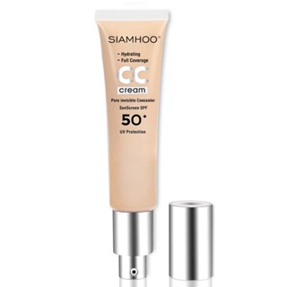 CC Cream 3in1 ซีซีครีม SIAMHOO Foundation พร้อม Spf 50+ เหมาะกับทุกสภาพผิว 3in1รองพื้น คอนซีลเลอร์ และครีมกันแดด45ml.