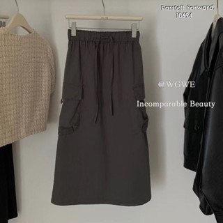 🇰🇷New🇰🇷  Korea WG cargo skirt กระโปรงยาวเอวสมอค ผ้าดีใส่สวย ดีเทลกระเป๋าข้าง