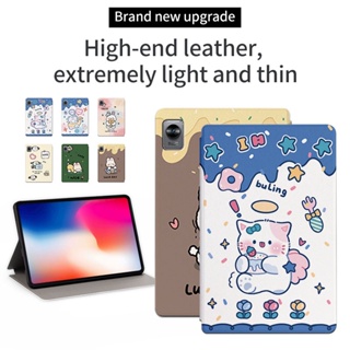 เคสแท็บเล็ตหนัง PU แบบฝาพับ ลายการ์ตูนอนิเมะน่ารัก พร้อมขาตั้ง สําหรับ Realme Pad mini (2022) 8.7 นิ้ว RMP2105 X 10.95 นิ้ว RMP2107 RMP2108