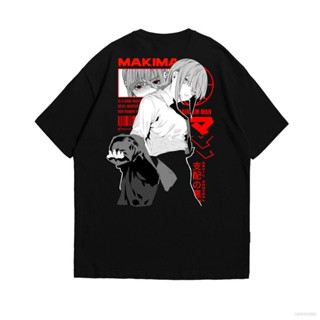 St1 เสื้อยืดแขนสั้น ลําลอง ทรงหลวม พิมพ์ลายอนิเมะ Chainsaw Man Makima 3D แฟชั่น สําหรับผู้ชาย และผู้หญิง