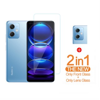 2in1 กระจกนิรภัยกันรอยหน้าจอ แบบเต็มจอ สําหรับ Redmi Note 12 Redmi Note 12 Pro Plus Explorer 11 10 9 Pro Plus 5G Max 11S 10S 10