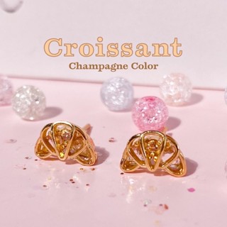 Croissants earrings ต่างหูรูปครัวซองสีแชมเปญ