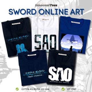 เสื้อยืด[INNOCENTTEES] SWORD ONLINE ART TSHIRT II ANIME TSHIRT II SMALL TO 2XL