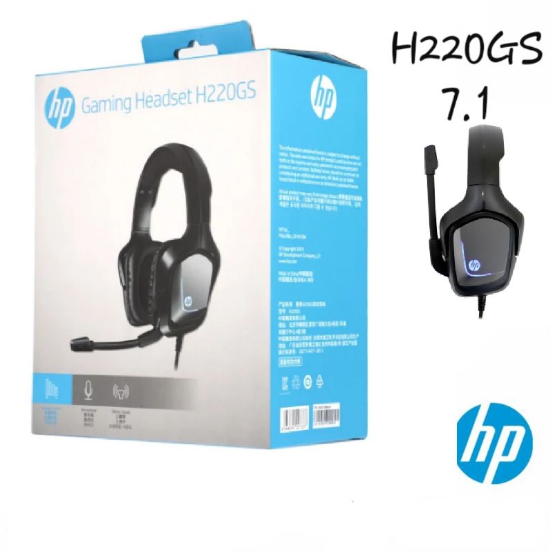 HP H-220GS Headset (7.1) Gaming USB ระบบเสียงสเตอริโอรอบทิศทาง 7.1 ไฟ LED