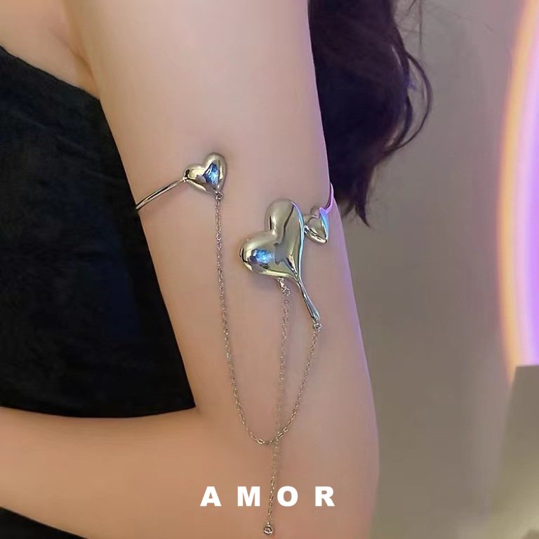 Tangan Bracelet y2k Heart Metal dalam Bracelet ใหม่ สไตล์หวานเย็น