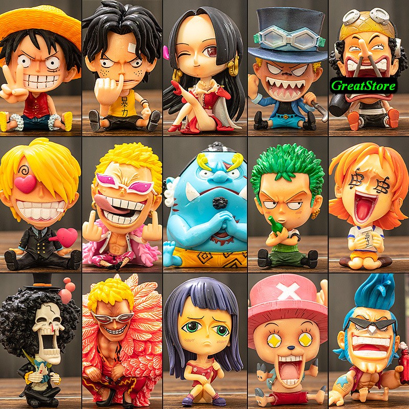 [ คลังสินค ้ าพร ้ อม ] One Piece Model Big Head Luffy,ACE, Zoro,Nami, Usopp,Sanji,Chopper,Robin,Franky,Brook,Jinbe,Shanks,Law Figure