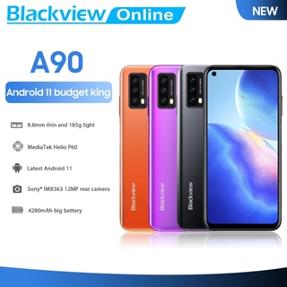 Blackview A90  Android 11 Smartphone Helio P60 Octa Core 4GB+64GB  Mobile Phone 12MP HDR Camera 4280mAh 4G LTE Telephone