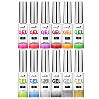 ชุด liner gel ไลเนอร์เจลตัดเส้น (Morya) สีเพ้นท์ตัดเส้น สีเจลตัดเส้น ชุดใหญ่ 12 สีครบชุด